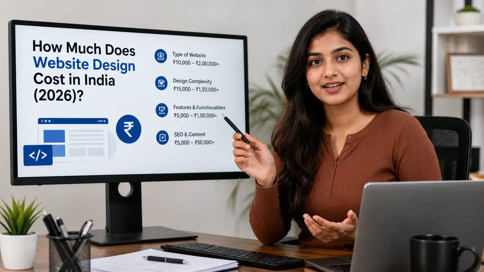 Website design cost breakdown India 2026 pricing table